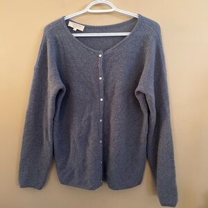 Sezane GASPARD Blue Mohair/ Alpaca Cardigan